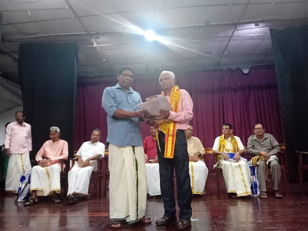எழுத்தாளர் மொழிவரதன் அவர்களுக்கு உயர் தமிழ் நிதி விருது வழங்கப்பட்டது